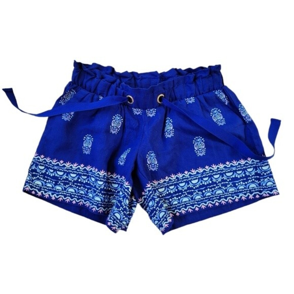 Lilly Pulitzer Linen Arey Shorts, Paperbag, XXS / 00, Blue, New Without Tag NWOT